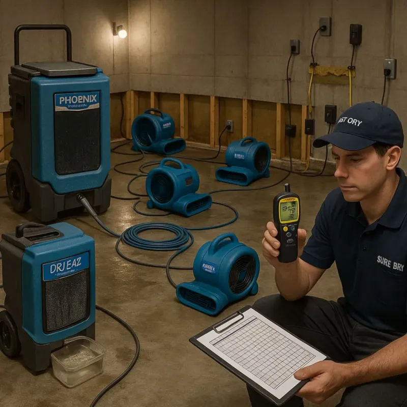 Structural Drying and Dehumidification process in Archie, MO